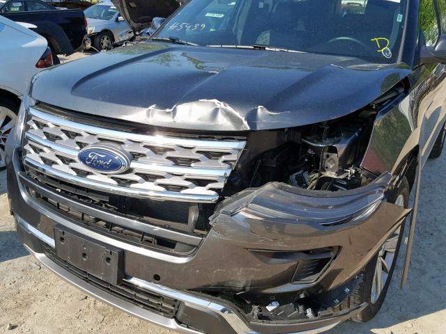 1FM5K8F84JGA85439 - 2018 FORD EXPLORER L GRAY photo 9