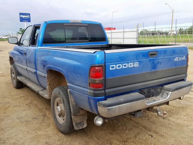 3B7KF22Z8WG221901 - 1998 DODGE RAM 2500 BLUE photo 3