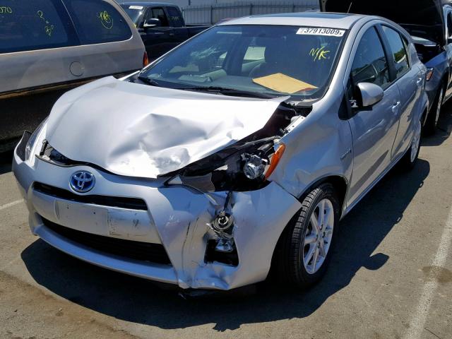 JTDKDTB35C1031412 - 2012 TOYOTA PRIUS C SILVER photo 2