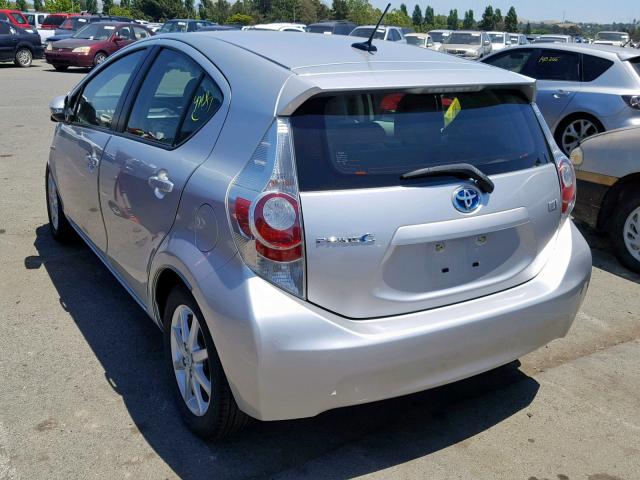 JTDKDTB35C1031412 - 2012 TOYOTA PRIUS C SILVER photo 3