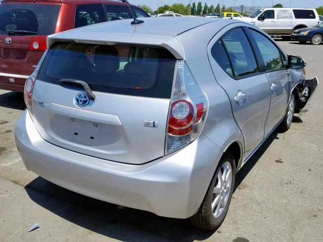 JTDKDTB35C1031412 - 2012 TOYOTA PRIUS C SILVER photo 4