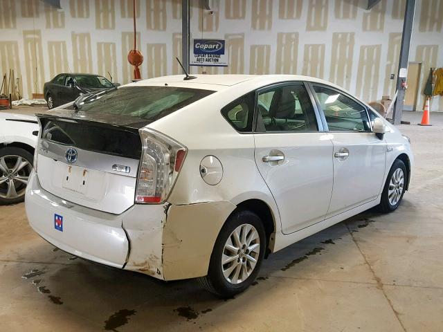 JTDKN3DP7E3050449 - 2014 TOYOTA PRIUS PLUG WHITE photo 4