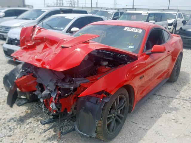 1FA6P8CF9F5412620 - 2015 FORD MUSTANG GT RED photo 2