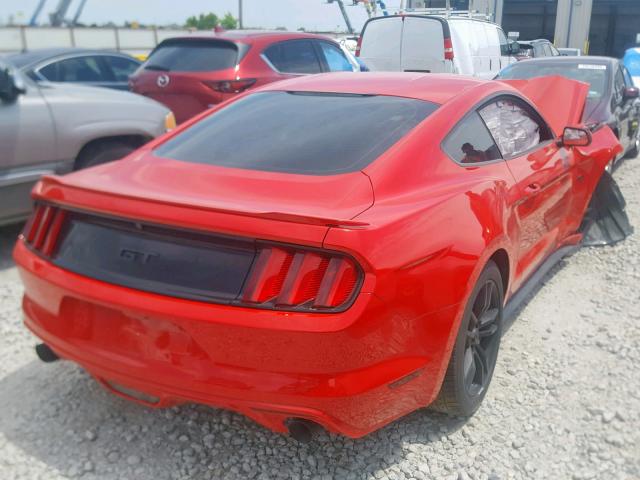 1FA6P8CF9F5412620 - 2015 FORD MUSTANG GT RED photo 4