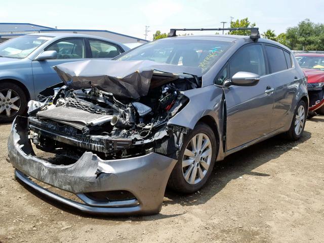 KNAFX5A81E5161181 - 2014 KIA FORTE EX GRAY photo 2