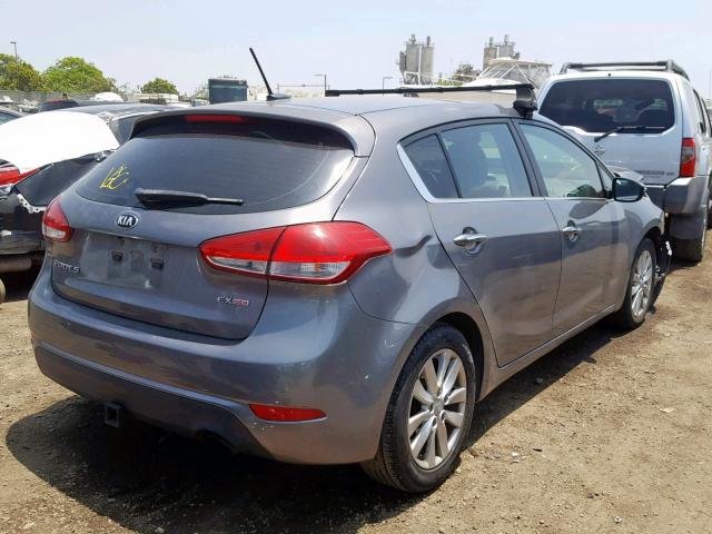 KNAFX5A81E5161181 - 2014 KIA FORTE EX GRAY photo 4