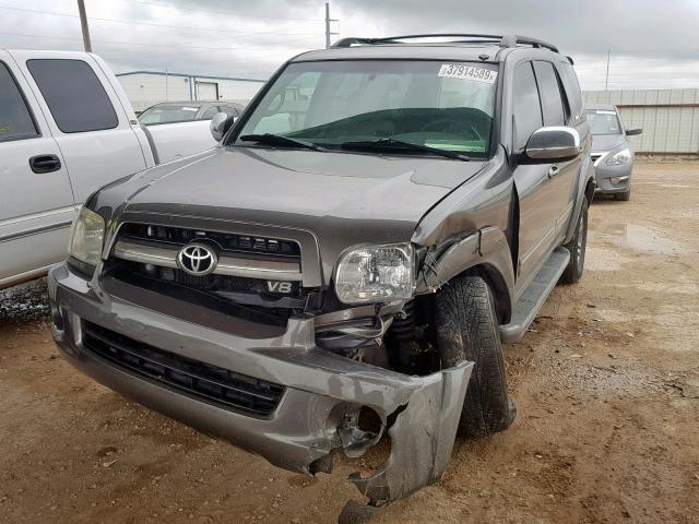 5TDBT48A27S287854 - 2007 TOYOTA SEQUOIA LI GRAY photo 2