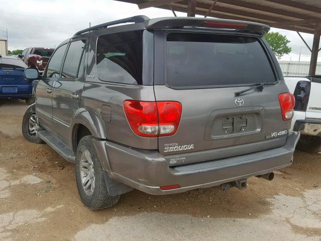 5TDBT48A27S287854 - 2007 TOYOTA SEQUOIA LI GRAY photo 3