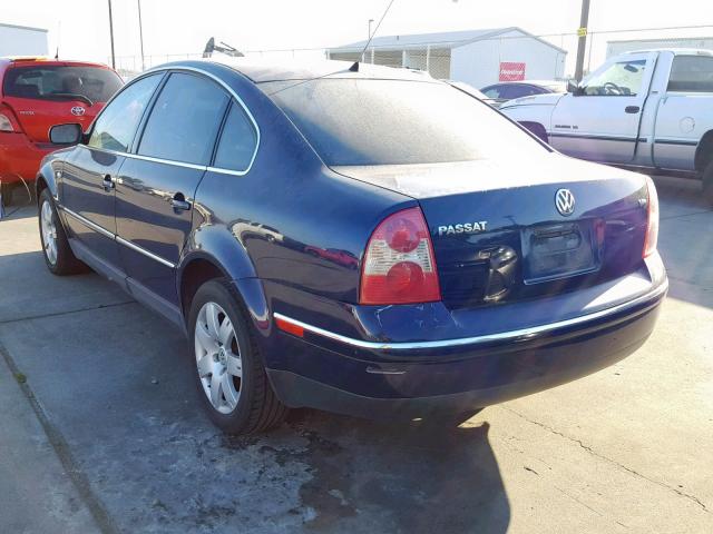 WVWRH63B93P096836 - 2003 VOLKSWAGEN PASSAT GLX BLUE photo 3