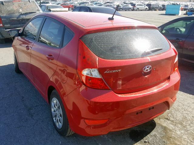 KMHCT5AE7FU212399 - 2015 HYUNDAI ACCENT GS RED photo 3