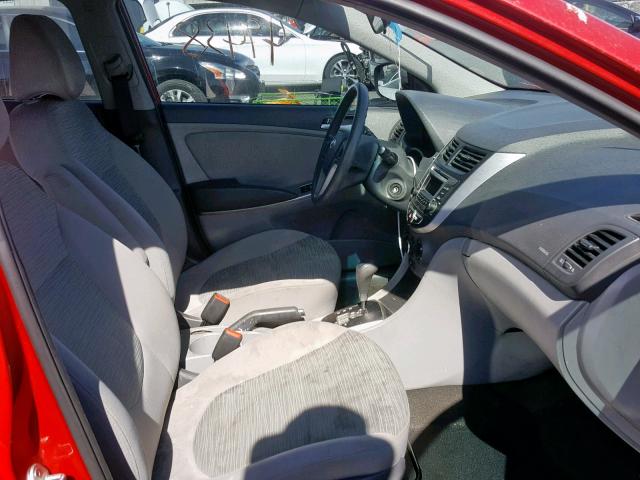 KMHCT5AE7FU212399 - 2015 HYUNDAI ACCENT GS RED photo 5