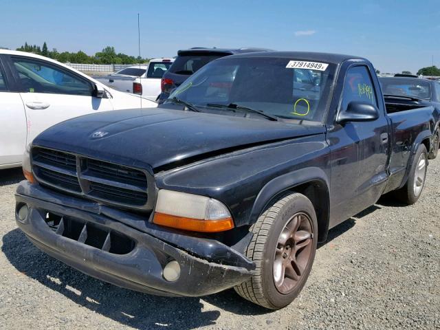 1B7GL26Z6YS657506 - 2000 DODGE DAKOTA BLACK photo 2