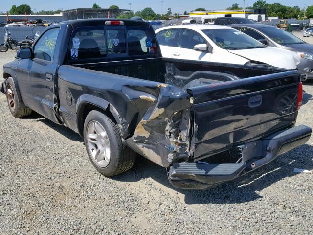 1B7GL26Z6YS657506 - 2000 DODGE DAKOTA BLACK photo 3