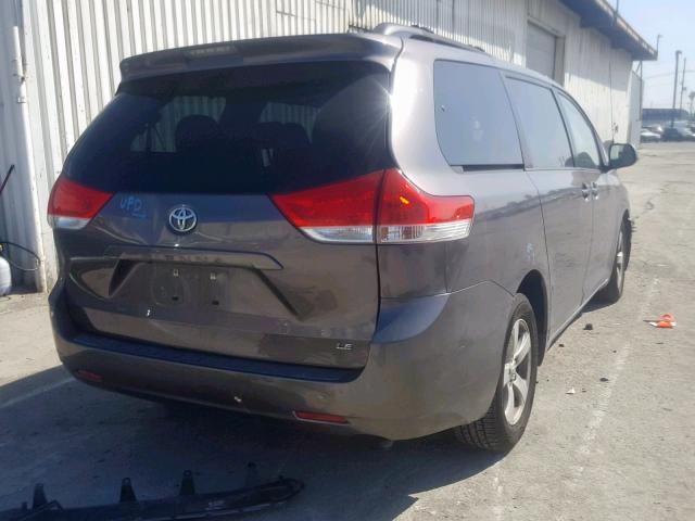 5TDKK3DC1CS243634 - 2012 TOYOTA SIENNA LE GRAY photo 4