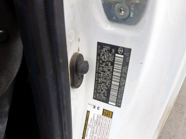 JTKJF5C72B3018485 - 2011 TOYOTA SCION TC თეთრი ფოტო 10