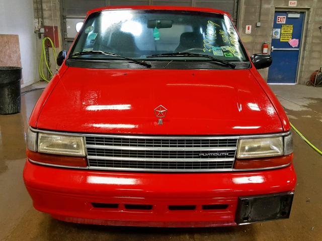 2P4GH2534RR631029 - 1994 PLYMOUTH VOYAGER RED photo 9