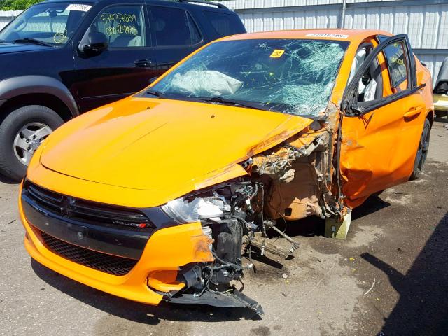 1C3CDFBB2ED775889 - 2014 DODGE DART SXT ORANGE photo 2