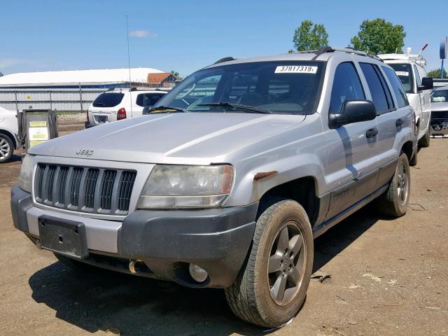 1J4GW48S24C239283 - 2004 JEEP GRAND CHER SILVER photo 2