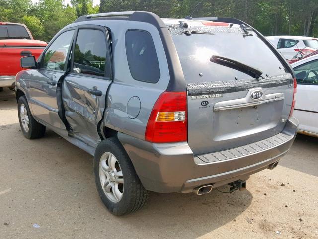 KNDJE723687453287 - 2008 KIA SPORTAGE E GRAY photo 3