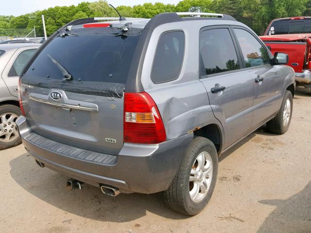 KNDJE723687453287 - 2008 KIA SPORTAGE E GRAY photo 4