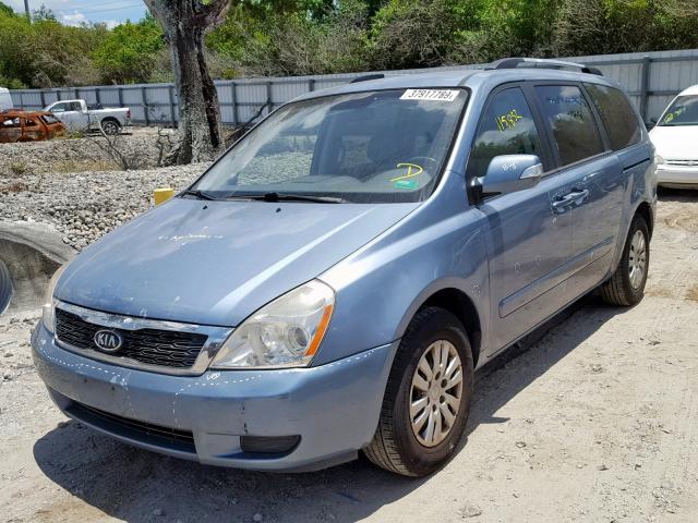 KNDMG4C79B6364026 - 2011 KIA SEDONA LX BLUE photo 2