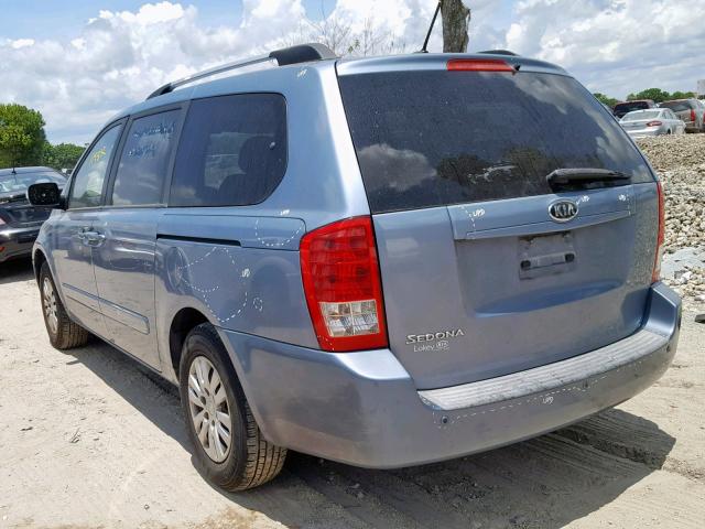 KNDMG4C79B6364026 - 2011 KIA SEDONA LX BLUE photo 3