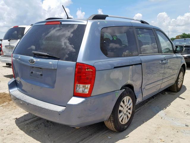 KNDMG4C79B6364026 - 2011 KIA SEDONA LX BLUE photo 4