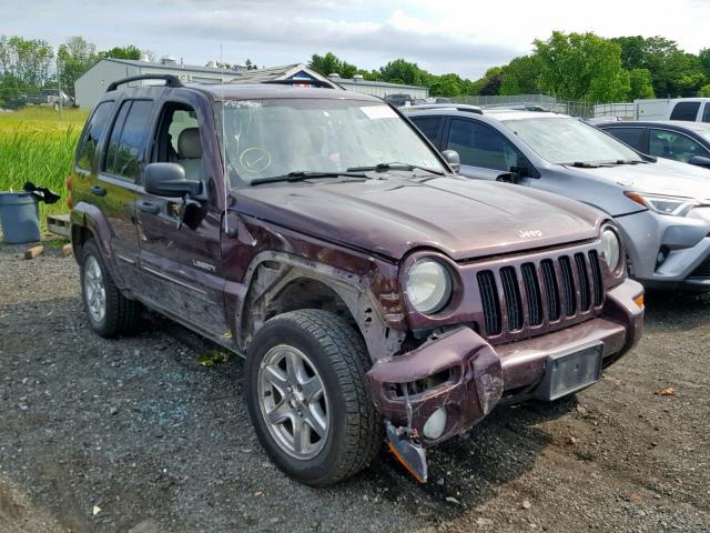 1J8GL58K74W289303 - 2004 JEEP LIBERTY LI MAROON photo 1