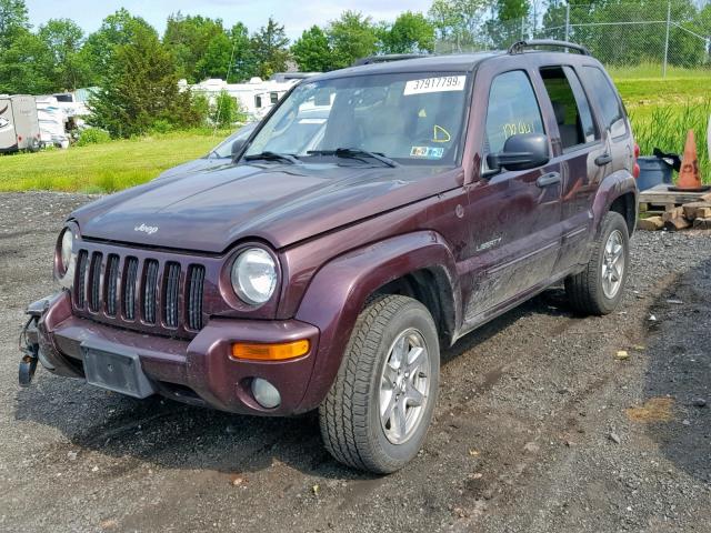 1J8GL58K74W289303 - 2004 JEEP LIBERTY LI MAROON photo 2