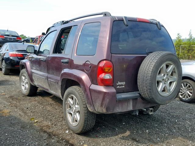 1J8GL58K74W289303 - 2004 JEEP LIBERTY LI MAROON photo 3