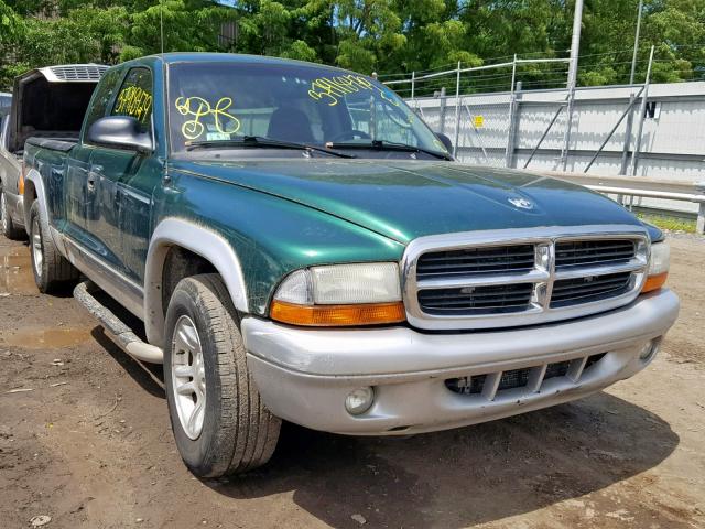 1D7GL42KX4S552441 - 2004 DODGE DAKOTA SLT GREEN photo 1