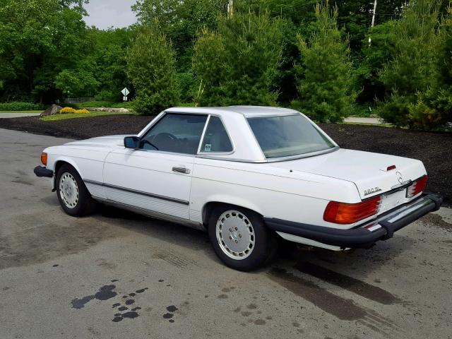 WDBBA48D6KA097530 - 1989 MERCEDES-BENZ 560 SL WHITE photo 3