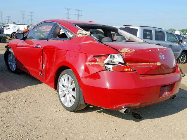 1HGCS2B87AA001178 - 2010 HONDA ACCORD EXL RED photo 3