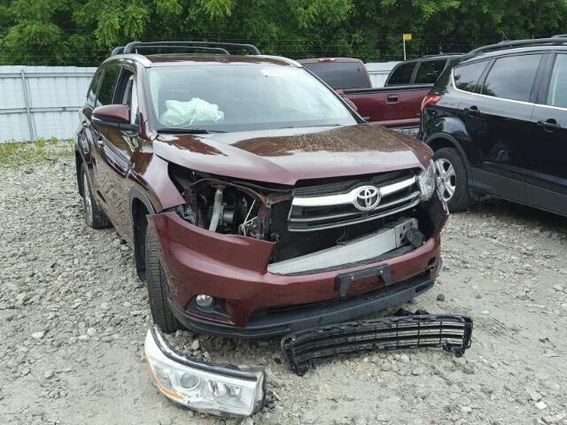 5TDJKRFH5GS256352 - 2016 TOYOTA HIGHLANDER RED photo 1