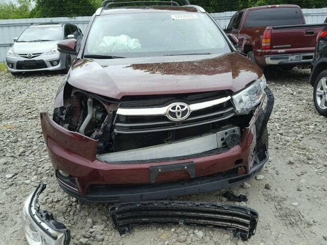 5TDJKRFH5GS256352 - 2016 TOYOTA HIGHLANDER RED photo 9