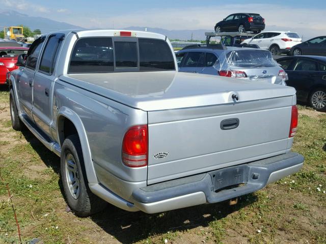 1D7HG38N73S116116 - 2003 DODGE DAKOTA QUA SILVER photo 3