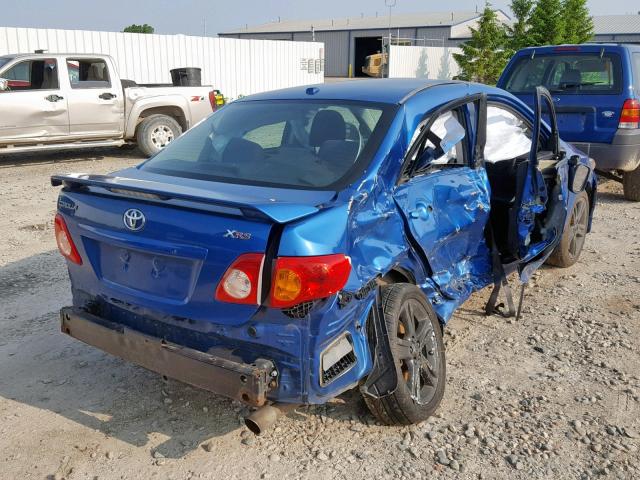 2T1BE4EE4AC045858 - 2010 TOYOTA COROLLA XR BLUE photo 4