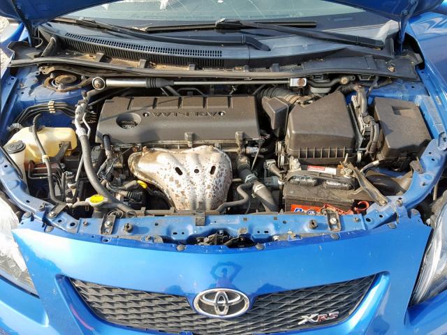 2T1BE4EE4AC045858 - 2010 TOYOTA COROLLA XR BLUE photo 7