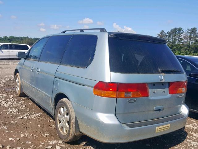 5FNRL18643B131483 - 2003 HONDA ODYSSEY EX BLUE photo 3