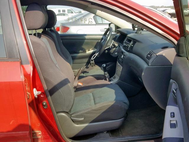 2T1BY32E95C373840 - 2005 TOYOTA COROLLA XR 红色 照片 5