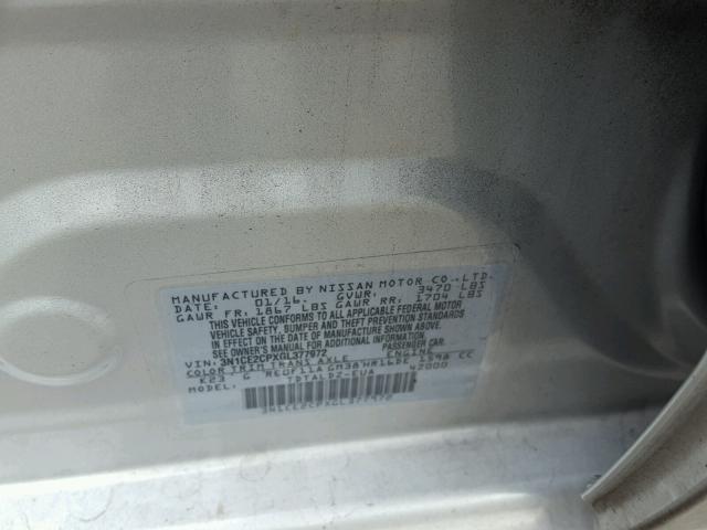 3N1CE2CPXGL377972 - 2016 NISSAN VERSA NOTE SILVER photo 10