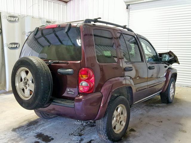 1J4GL58K44W172635 - 2004 JEEP LIBERTY LI PURPLE photo 4