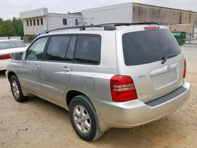 JTEHF21A420062651 - 2002 TOYOTA HIGHLANDER SILVER photo 3