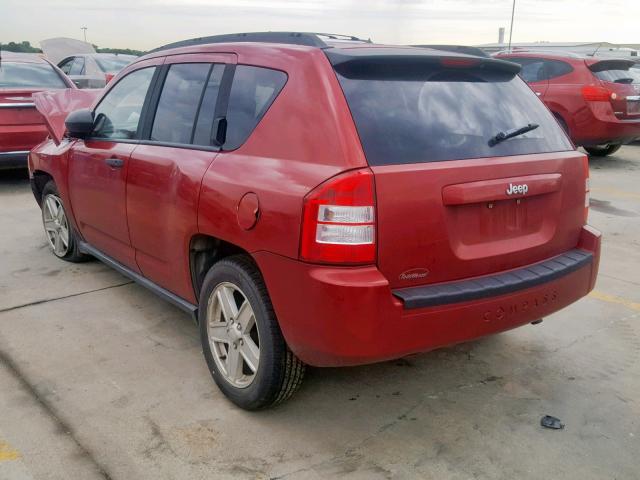 1J8FT47W57D124070 - 2007 JEEP COMPASS RED photo 3