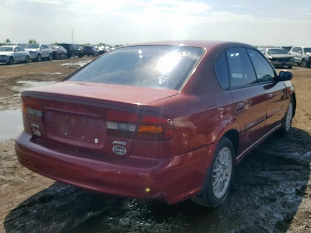 4S3BE625846204893 - 2004 SUBARU LEGACY L S RED photo 4