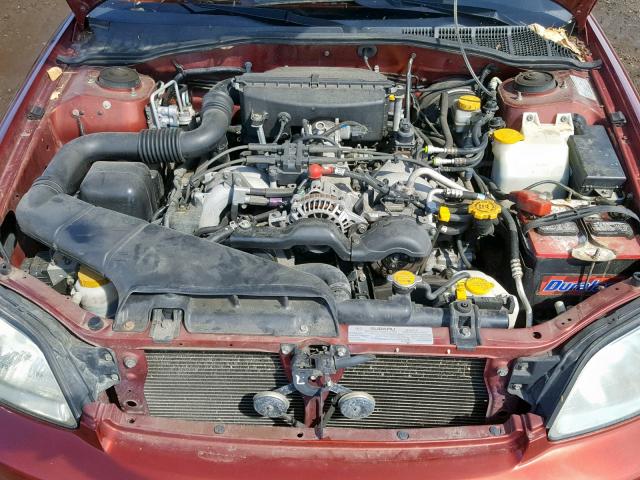 4S3BE625846204893 - 2004 SUBARU LEGACY L S RED photo 7
