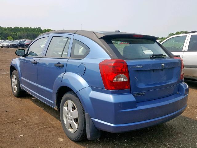 1B3HB28B67D364569 - 2007 DODGE CALIBER BLUE photo 3