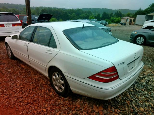 WDBNG75J62A293717 - 2002 MERCEDES-BENZ S 500 WHITE photo 3