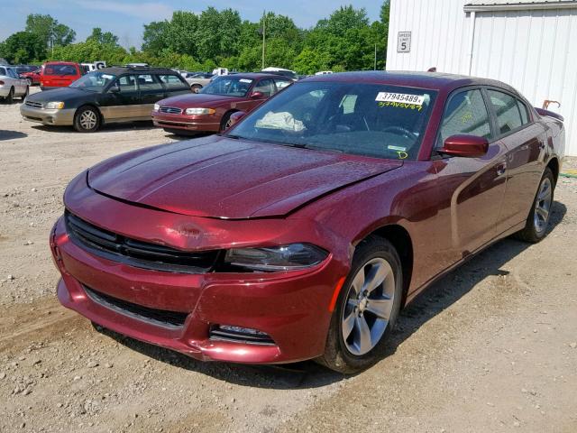 2C3CDXHG6HH642715 - 2017 DODGE CHARGER SX MAROON photo 2