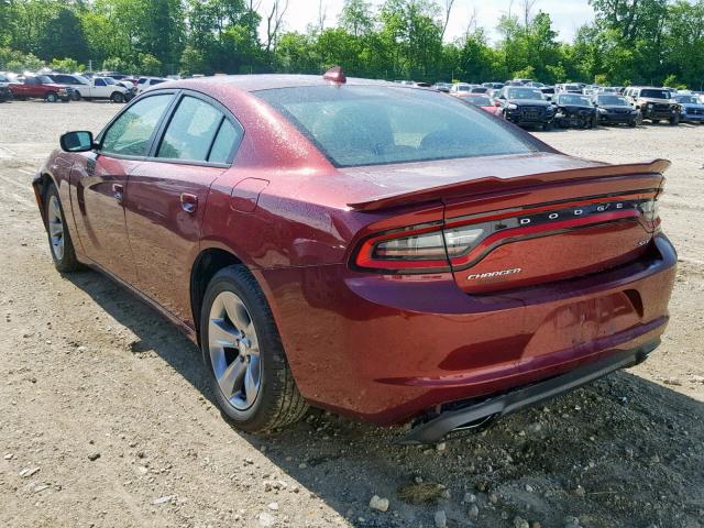 2C3CDXHG6HH642715 - 2017 DODGE CHARGER SX MAROON photo 3